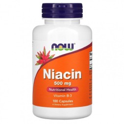 Витамины группы B NOW NOW Niacin 500 mg 100 caps  (100 vcaps)
